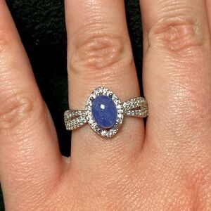 Natural Tanzanite Ring CZ Tanzanite Ring Adjustable Ring